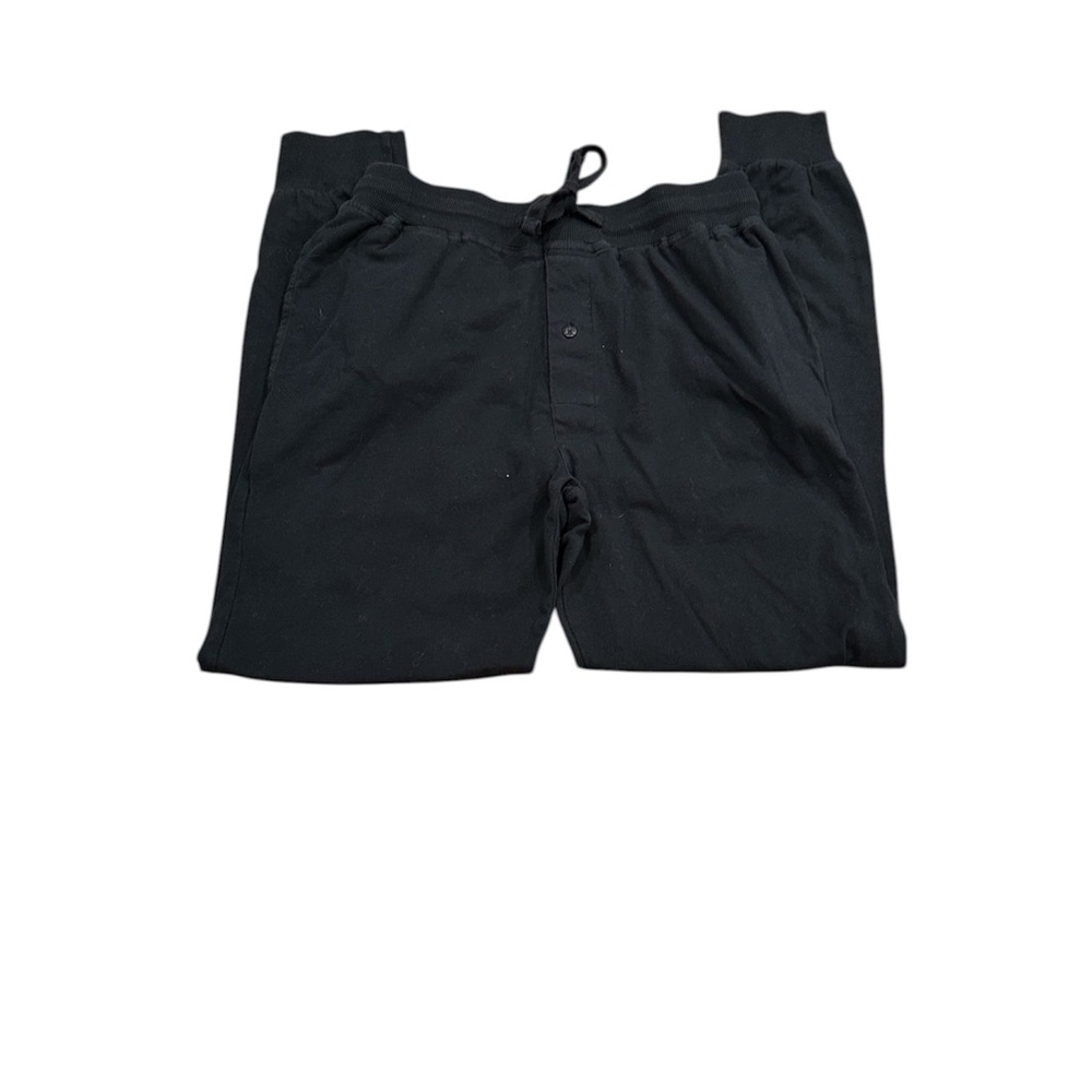 George Men's Black Drawstring Pajama Jogger Pants